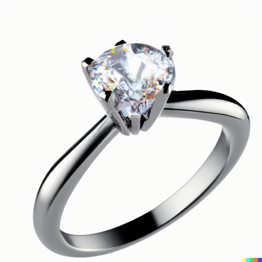diamond engagement ring, photorealistic